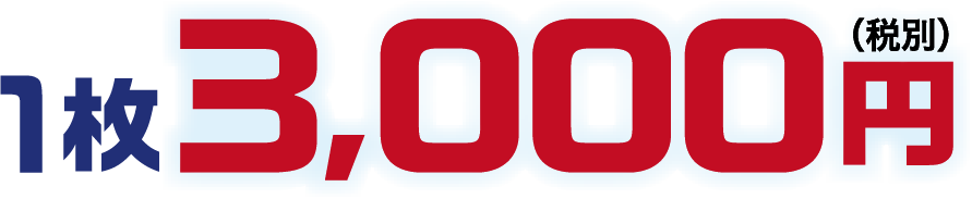 1枚3,000円（税別）